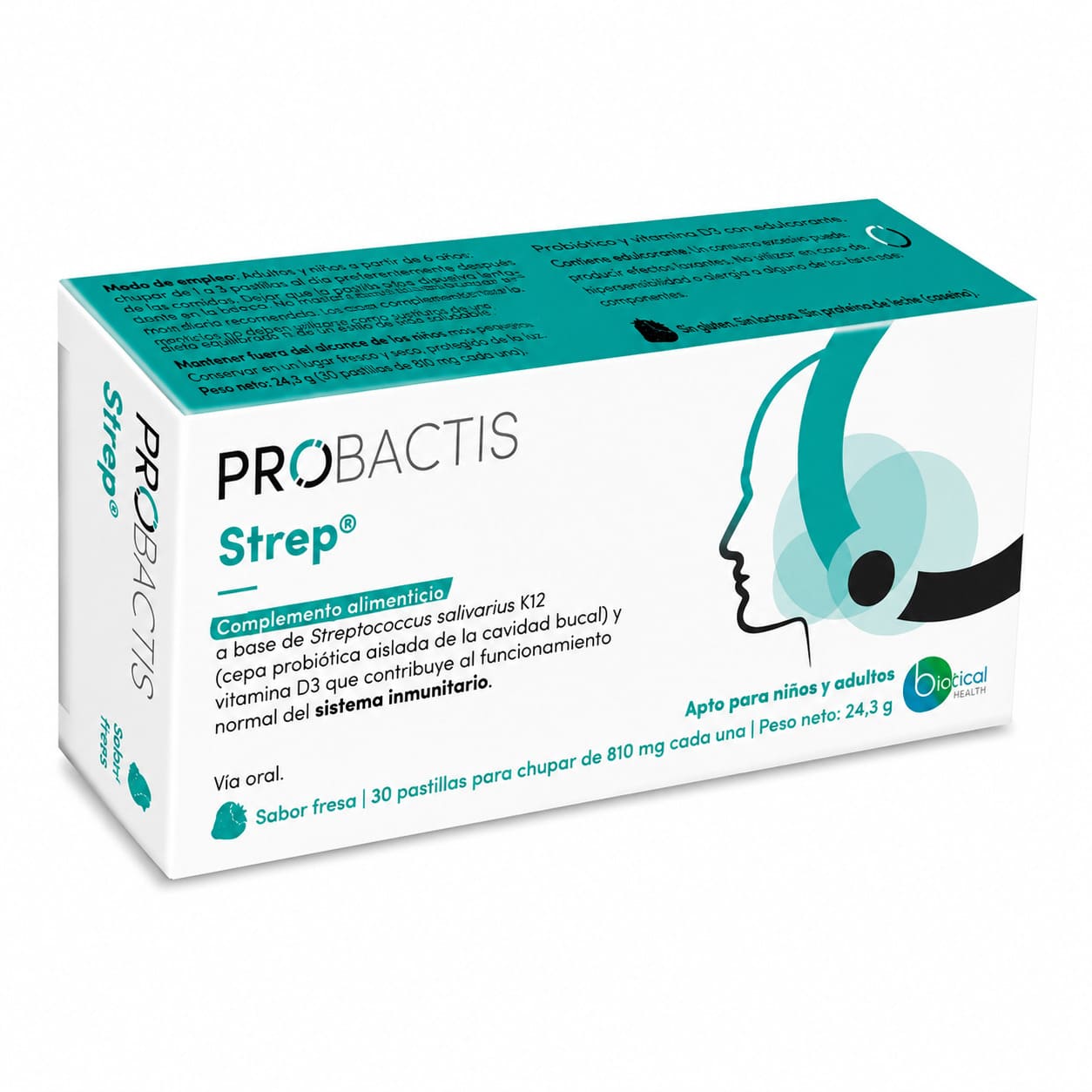 Probactis Strep Sabor Fresa 30 Pastillas