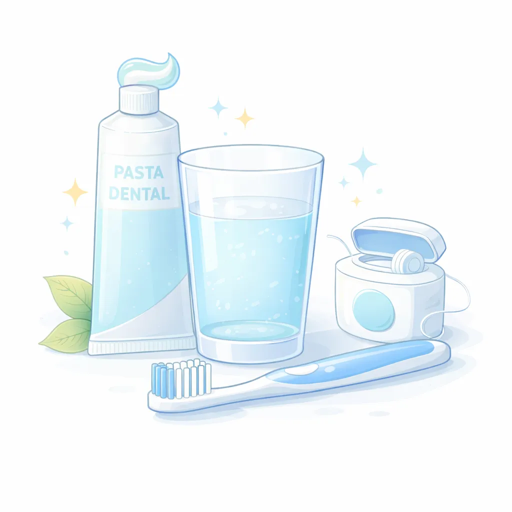 Productos de higiene bucal como cepillos de dientes, colutorios y cuidado dental diario