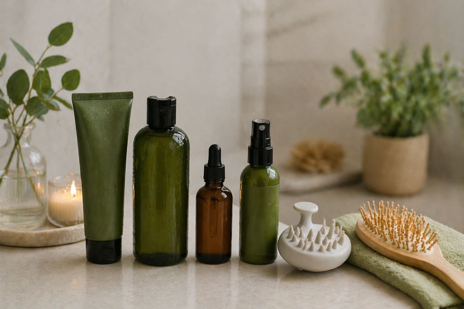 rutina con champú anticaída y tratamientos capilares complementarios