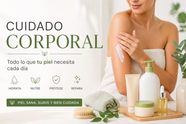 Cuidado corporal con productos de parafarmacia para hidratar, nutrir y proteger la piel