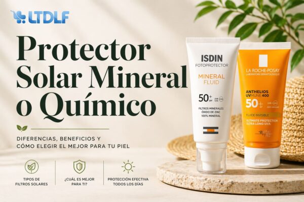 Protector solar mineral o químico en rutina facial diaria