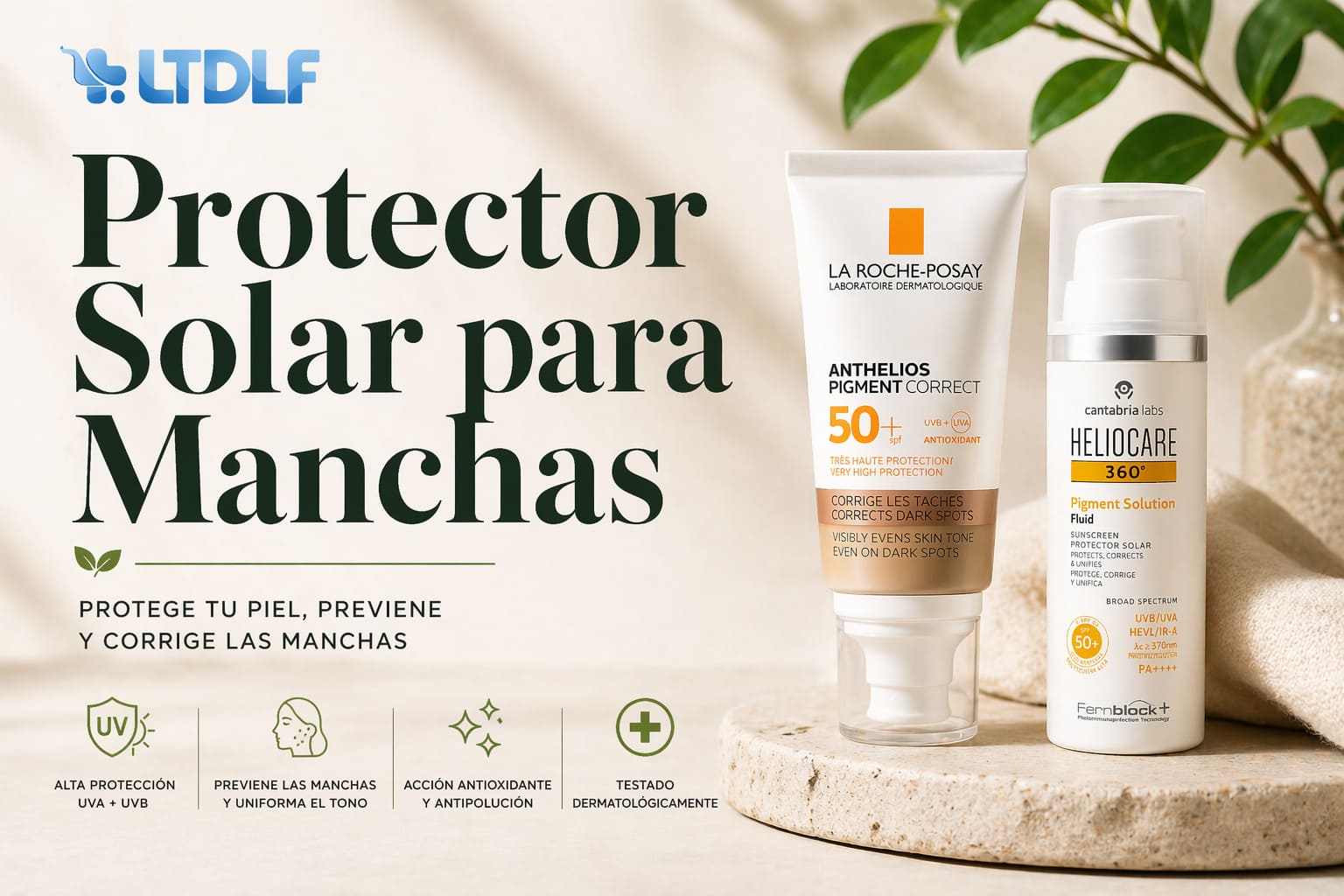 Protector solar para manchas en la piel y prevención de hiperpigmentación