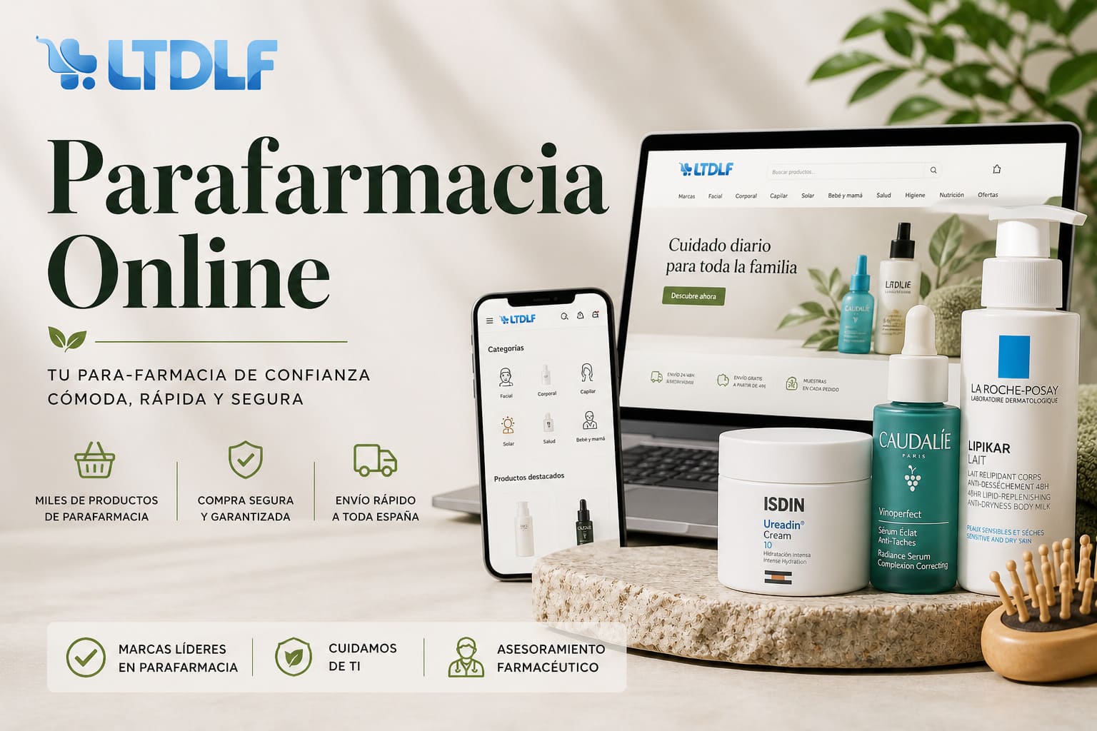 Productos de parafarmacia online para cuidado facial, bebé y protección solar